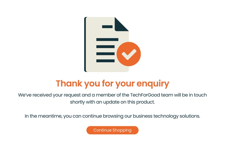 HubSpot Product Availability Form Thank-You Message
